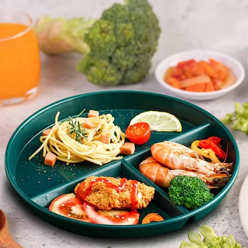 Miniatura 2 de RUIBOLU Platos Divididos Irrompibles 5PCS para Niños y Adultos, Plato con Compartimentos, Vajilla Ligera Reutilizable de Control de Porciones Platos