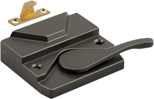 Prime-Line H 3573 Cerradura abatible de bronce fundido a presión, para diestros de vinilo o madera (paquete individual)