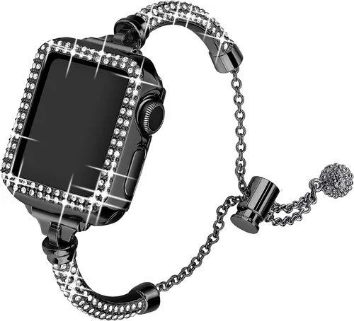 Miniatura 7 de Secbolt - Correa y funda brillante compatible con Apple Watch Band de 1.50 pulgadas, 1.57 pulgadas, 1.61 pulgadas, 1.65 pulgadas, 1.73 pulgadas
