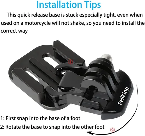Miniatura 3 de PellKing Base de liberación rápida para trípode compatible con GoPro Hero 13 12 11 10 9 8 7 6 5 4 Session Max, Insta360 One R, DJI Osmo Action 5 4 3