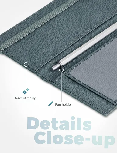 Miniatura 132 de Yarnic Funda para chequera personal, soporte para chequera con soporte para bolígrafo y divisor de plástico transparente integrado para cheques Rosa
