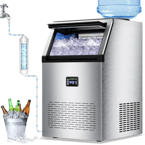 Miniatura 14 de Máquina de hielo comercial de pepitas de 80 libras/24 horas con almacenamiento de 15 libras, máquina de hielo de pellets de acero inoxidable, lista