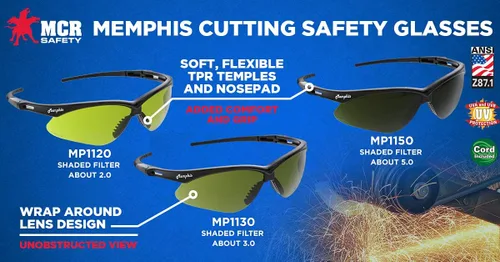 Miniatura 4 de MCR Safety Gafas de Seguridad MP118 Lentes de Policarbonato con Espejo Azul con Protección UV y Revestimiento Resistente a Rayones, Marco Negro, 1
