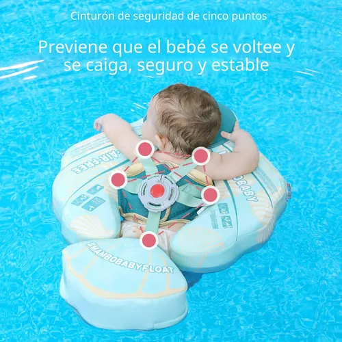 Miniatura 7 de Flotador Mambobaby con cola para bebé con toldo, flotador de piscina sólido, entrenador de natación para bebés, entrenamiento de natación, flotador