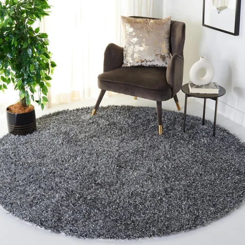 Miniatura 9 de SAFAVIEH Malibu Shag Collection - Alfombra decorativa, 3 x 5 pies, carbón, hecha a mano, sólida, 1.4 pulgadas de grosor, ideal para zonas de alto