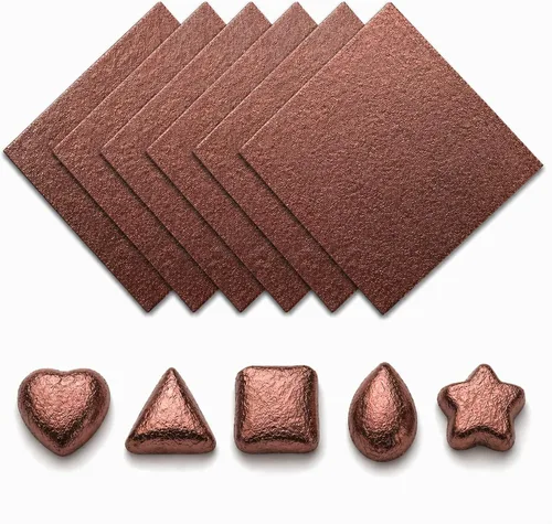 Miniatura 6 de 200 envoltorios cuadrados de papel de aluminio de papel de aluminio para decoración de envases de dulces (3.9 x 3.9 pulgadas) diseño de cáscara