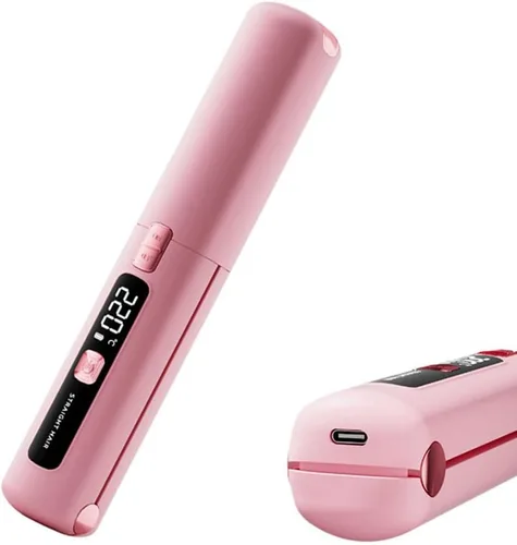 Miniatura 11 de Alisador y rizador de viaje portátil 2 en 1, alisador de pelo inalámbrico de 4500 mAh, plancha plana LCD recargable, mini plancha rizadora