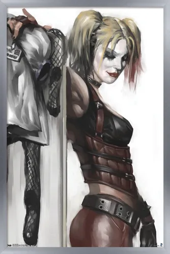 Miniatura 11 de DC Comics - Póster de pared de Harley Quinn, 22.4 pulgadas de largo x 14.7 pulgadas de ancho, versión enmarcada de madera de granero