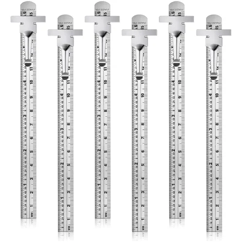 Miniatura 9 de 2 piezas de regla de bolsillo de 6 pulgadas 15 cm, regla de precisión flexible de acero inoxidable con clips desmontables, regla de bolsillo