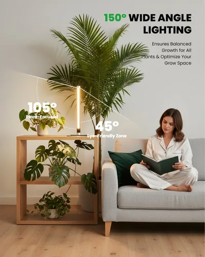 Miniatura 2 de SJZX - Luz de cultivo para plantas de interior, 40 LED de espectro completo con temporizador, luz de cultivo de alta PPFD, luz de cultivo vertical