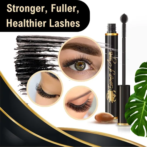 Miniatura 3 de Essence of Argan Máscara acondicionador de pestañas con aceite de argán ECOCert orgánico 100% puro, máscara negra impermeable con cera de abeja