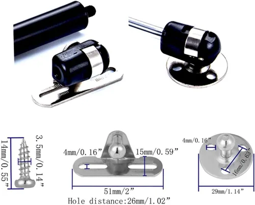 Miniatura 4 de Soporte de elevación de seguridad para bisagra de gabinete de soporte de gas de 20N/4.4 libras, soporte de tapa suave abierta y abajo, soporte