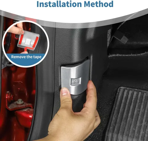 Miniatura 7 de para F150 Plata Interruptor de Liberación del Capó Cubierta de Embellecedor para Ford F150 2009 en adelante Accesorios Interiores Plata Plateado