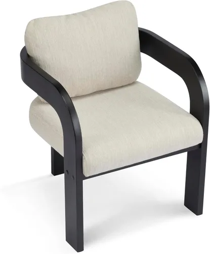 Miniatura 8 de Christopher Knight Home Yorick - Juego de 2 sillas de comedor modernas con cojín, juego de sillones de comedor de madera maciza, respaldo curvado