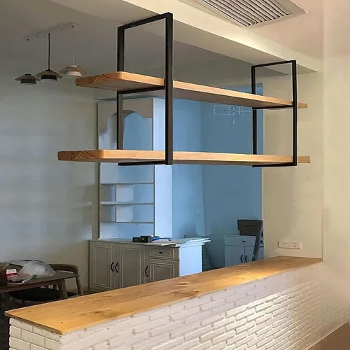 Miniatura 2 de Shelves Whftd Hanging Ceiling Shelf Wine Racks，Industrial Ceiling Mount Shelf，Retro Iron Metal Frame Plant Display Stand, Kitchen Bar Restaurant