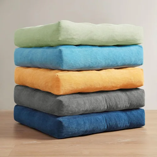 Miniatura 103 de Juego de 2 almohadas de suelo de meditación, almohadas cuadradas grandes para adultos, cojín de pana copetuda para sala de estar de tatami, gris, 22