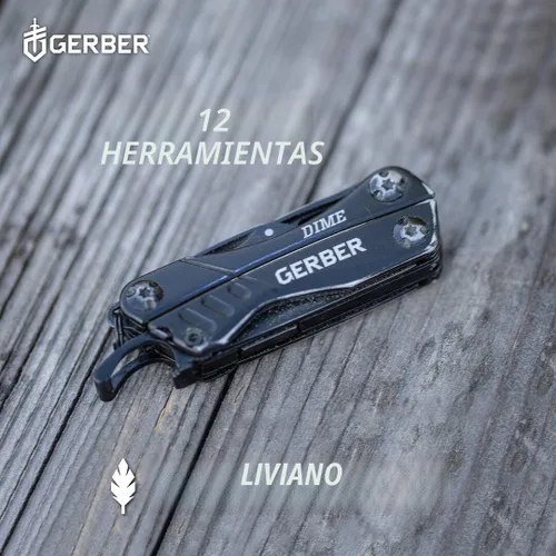 Miniatura 5 de Gerber Gear Dime 12-en-1 Mini EDC Multiherramienta - Pinzas de punta, cuchillo de bolsillo, llavero, abridor de botellas - Regalos para hombres
