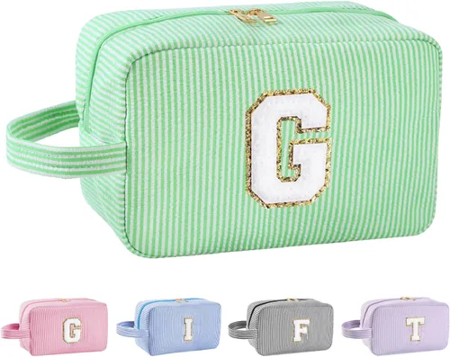 Miniatura 74 de Regalos personalizados para mujeres, bolsa de maquillaje con inicial, bolsa de maquillaje de viaje, bolsa de cosméticos, bolsa de artículos