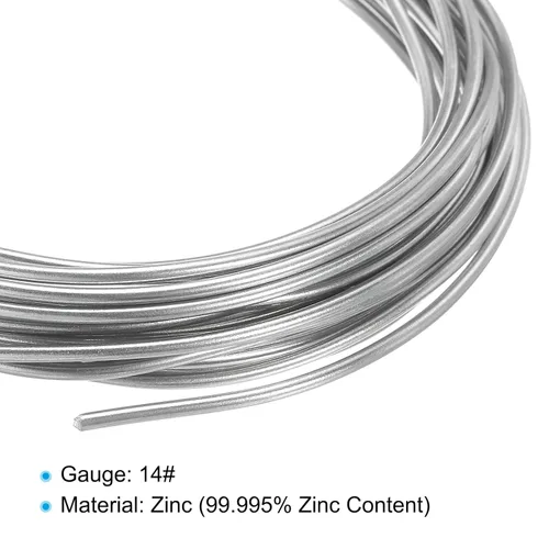 Miniatura 4 de Patikil Alambre de zinc de alta pureza, calibre 14 de 0.079 pulgadas, alambre suave para cuentas para experimentos científicos de laboratorio