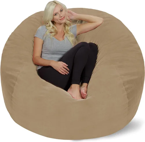 Miniatura 7 de Silla Chill Sack Bean Bag: muebles de espuma de memoria gigante y una tumbona grande. Gran sofá con gran cubierta de gamuza suave resistente al