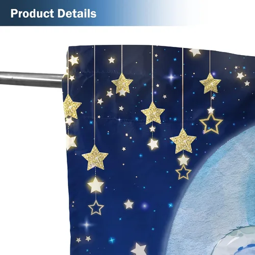 Miniatura 5 de Cortinas de ventana de elefante en acuarela para niños y niñas, estrella azul centelleante para bebé, sala de estar, dormitorio, guardería, hogar, 07