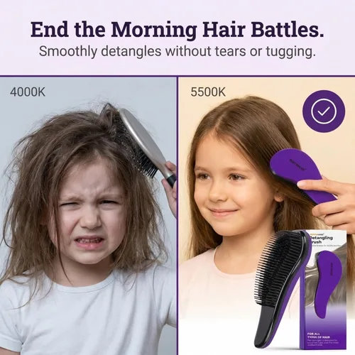 Miniatura 2 de Performore Smooth Glide - Cepillo desenredante para cabello natural, rizado, liso, húmedo o seco, secado rápido, cabello largo o corto para mujeres