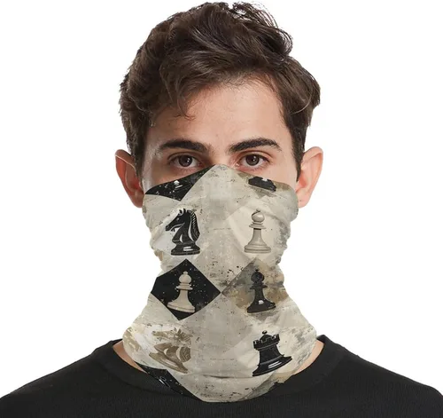 Miniatura 4 de Pasamontañas para el cuello, transpirable, pieza de ajedrez, bandanas marrones para el sol y al viento, máscara facial, bufanda para la cabeza