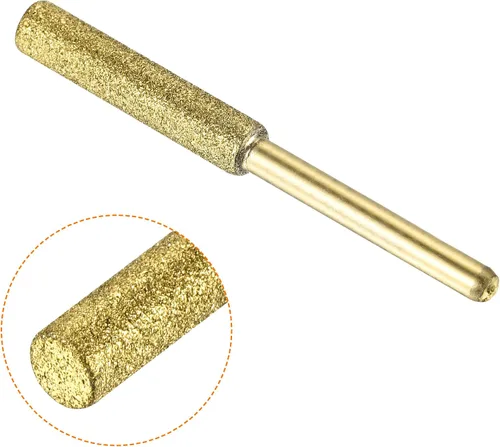 Miniatura 4 de PATIKIL Afilador de motosierra de diamante de 3/16 pulgadas, paquete de 4 unidades de afilar piedra de afilar herramienta de lijado de pulido, dorado
