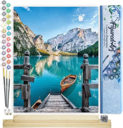 Miniatura 24 de Figured'Art - Juego de pintura por números, lienzo enrollado sin marco, para manualidades, para adultos, 16 x 20 pulgadas, jarrón de peonías