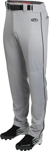 Miniatura 7 de Rawlings Pantalones de béisbol para hombre de la serie Launch Corte semirelajado de longitud completa Tallas para adultos Ribetes Varios