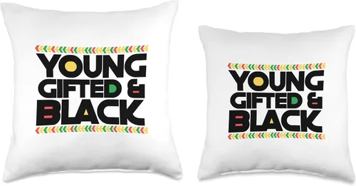 Miniatura 3 de Young Gifted and Black African American Melanin History Throw Pillow