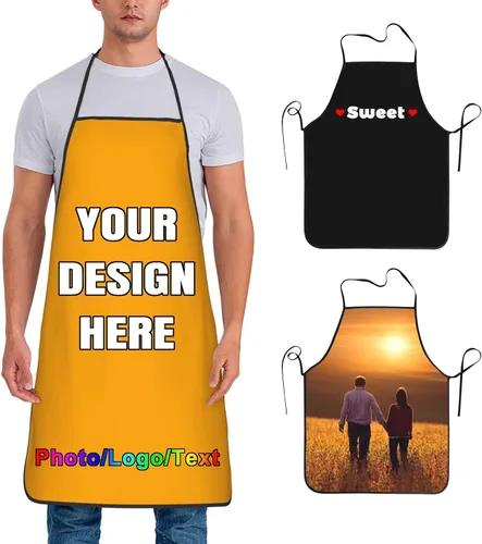 Miniatura 9 de Delantal de chef personalizado para hombres y mujeres, para cocinar, con nombre, logotipo, foto, regalos de cocina para familiares y amigos