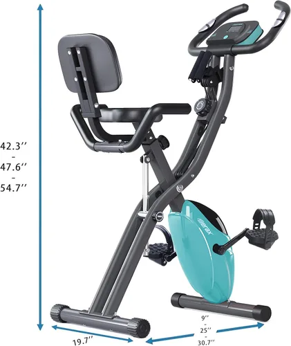 Miniatura 6 de Merax Bicicleta de entrenamiento para el hogar: bicicleta estática reclinada 2 en 1 y posiciones verticales de bicicleta de ciclismo para Verde azul