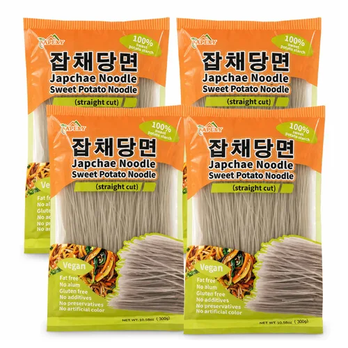 Miniatura 8 de APEXY Fideos de vidrio de batata corte recto, fideos japchae, pasta de fideos coreanos, sin grasa y sin gluten, 100% almidón de batata, sin