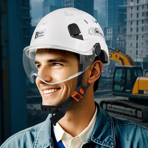 Miniatura 6 de Casco de Seguridad de Construcción con Visera Casco Duro ABS Cascos Duros de Ventilación Ajustable Protección de Cabeza de Trabajo Industrial