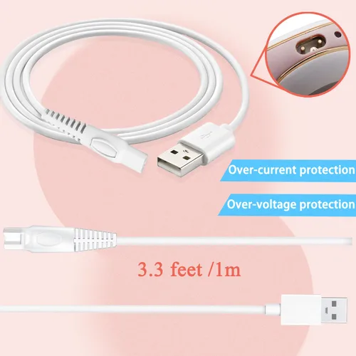 Miniatura 4 de LIANSUM Cable USB de acabado táctil impecable para piernas, solo compatible con afeitadora de piernas impecables, removedor de pelo para mujeres