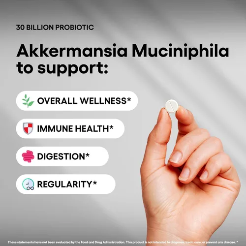 Miniatura 3 de Suplemento de probióticos Akkermansia Muciniphila 3 mil millones de CFU 240 tabletas de probióticos para hombres y mujeres, apoya la salud digestiva