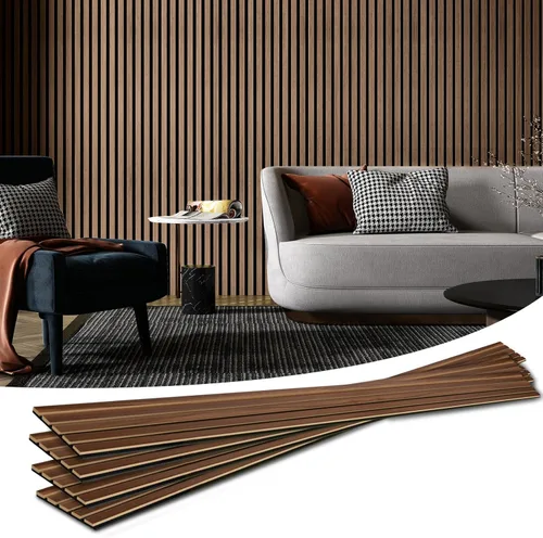 Miniatura 9 de Art3d Paneles acústicos de listones de madera para decoración elegante y reducción de ruido, panel texturizado 3D para techo y pared, paquete