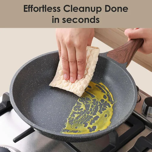Miniatura 4 de SENSARTE Juego de utensilios de cocina antiadherentes de 23 piezas, ollas y sartenes antiadherentes con revestimiento de granito suizo, juego de Gris