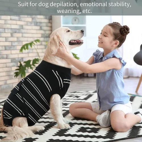 Miniatura 9 de Kuoser - Traje de recuperación para cirugía de perro, traje de recuperación suave y transpirable para perros, para esterilización femenina