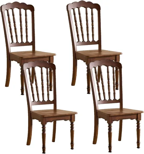 Miniatura 13 de Dining Room Chairs Retro Wooden Dining Chairs with Slatted Backrest, Classic Armless Church Chair for Restaurants/Kitchens, Church(No Cushion,2PCS)