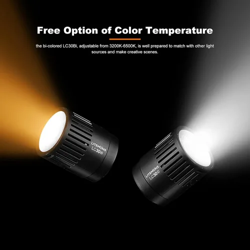 Miniatura 5 de Godox Litemons - Luz LED de mesa con soporte y cable de alimentación, 3200K-6500K 38W luz de video LED bicolor, CRI 95+/TLCl 96+, 11 efectos de luz