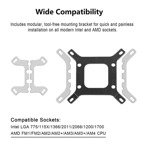 Miniatura 5 de Enfriador líquido de CPU Enfriador de agua de CPU de 9.449 in Aio Enfriador de CPU Líquido Enfriamiento de CPU, Compatible con AM4 AMD Intel LGA RGB