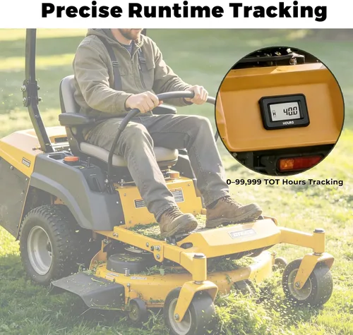 Miniatura 2 de Runleader Kit de medidor de horas LCD digital, AC/DC 5V a 277V, uso para cortacésped ZTR, generador de tractor, carrito de golf, club, coche