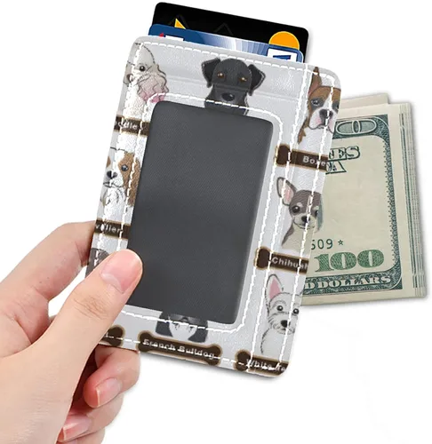 Miniatura 4 de Cartera minimalista delgada, bolsillo frontal RFID bloqueo de cuero titular de la tarjeta de crédito, Multi 19