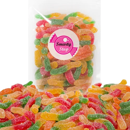 Miniatura 2 de Smarty Stop Gummy Worm Candy - Bocadillo comestible de confitería con sabor a fruta (gusano aguamarina, 2 libras (paquete de 1))
