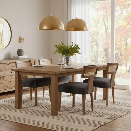 Miniatura 13 de RIVOVA Juego de 4 sillas de comedor modernas de mediados de siglo, tapizadas de piel sintética, sillas Parson modernas sin brazos de cocina, sillas