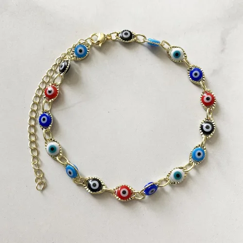 Miniatura 2 de Dainty Evil Eye Bracelets for Women,14K Gold Evil Eye Chain Bracelet for Girls