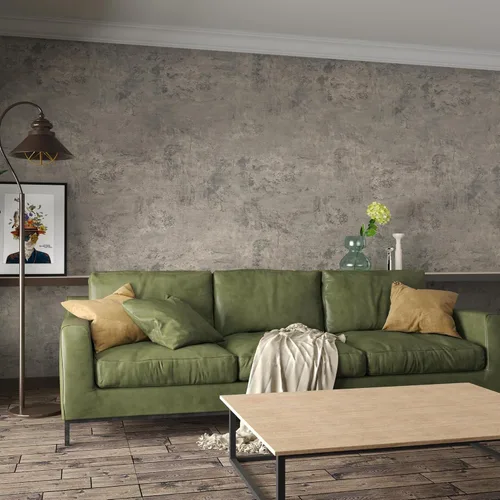 Miniatura 6 de 3yecao Rollo grande extra ancho de 48"×354" papel tapiz de hormigón grueso marrón claro y gris despegar y pegar 3D, papel de contacto de hormigón