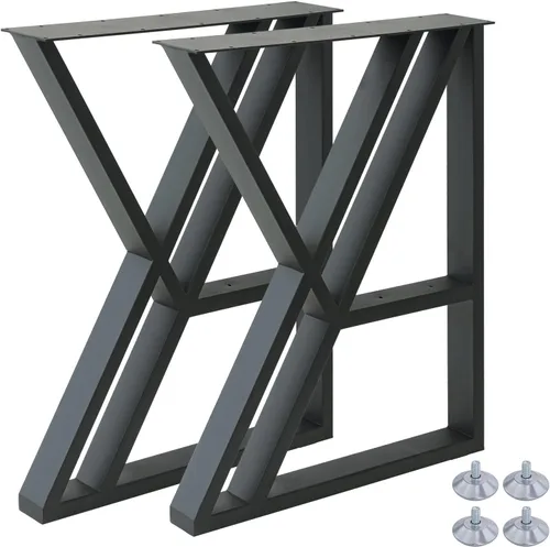 Miniatura 16 de Juego de 2 patas de escritorio de metal, patas de mesa en forma de T resistentes de 28 pulgadas de alto x 16 pulgadas de ancho, patas de metal